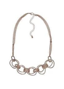 Collierkettchen Steuer "Metall Matt Glanz vergoldet rot", rot, Halsketten, Damen, 50cm, Metall, L: 50 B: 24mm, gl&auml;nzend, matt, B:24mm