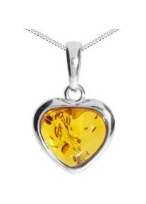 Kette mit Anh&auml;nger OSTSEE-SCHMUCK "OSTSEE-SCHMUCK Kette mit Anh&auml;nger Herz 13 mm" Gr. 42, silber, Halsketten, Damen, 42cm, Silber 925 (Sterlingsilber), L: 42