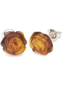 Paar Ohrstecker OSTSEE-SCHMUCK "OSTSEE-SCHMUCK Ohrstecker Rose Ohrstecker Rose", wei&szlig;, Ohrringe, Damen, 10mm rund, Silber 925 (Sterlingsilber)