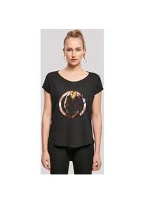 T-Shirt F4NT4STIC "Marvel Superhelden Iron Man Montage Symbol", Damen, Gr. 4XL, schwarz, Obermaterial: 100% Baumwolle, regular fit, Rundhals, ohne B&uuml;ndchen, Shirts T-Shirt, Damen,Premium Merch,Lang,Longshirt,Logo Print