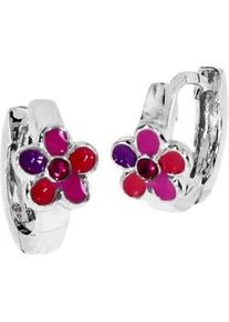 Paar Creolen OSTSEE-SCHMUCK "OSTSEE-SCHMUCK Creole Blume Creole Blume", lila, Ohrringe, Damen, 13 x 6mm, Silber 925 (Sterlingsilber)