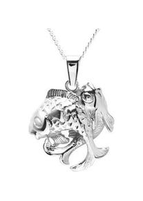 Kette mit Anh&auml;nger OSTSEE-SCHMUCK "OSTSEE-SCHMUCK Kette mit Anh&auml;nger Tierkreiszeichen Fische" Gr. 42, silber, Halsketten, Damen, 42cm, Silber 925 (Sterlingsilber), L: 42