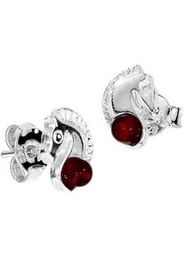 Paar Ohrstecker OSTSEE-SCHMUCK "OSTSEE-SCHMUCK Ohrstecker Pferdekopf Ohrstecker Pferdekopf", wei&szlig;, Ohrringe, Damen, 9 x 6mm, Silber 925 (Sterlingsilber)