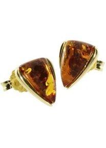 Paar Ohrstecker OSTSEE-SCHMUCK "OSTSEE-SCHMUCK Ohrstecker Lara Ohrstecker Lara", gelb, Ohrringe, Damen, 11x8mm, Silber 925 (Sterlingsilber)