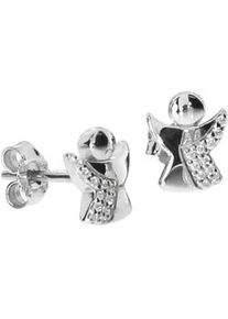 Paar Ohrstecker OSTSEE-SCHMUCK "OSTSEE-SCHMUCK Ohrstecker kleiner Engel Ohrstecker kleiner Engel", wei&szlig;, Ohrringe, Damen, 8 x 7mm, Silber 925 (Sterlingsilber)
