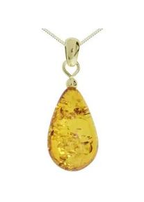 Kette mit Anh&auml;nger OSTSEE-SCHMUCK "OSTSEE-SCHMUCK Kette mit Anh&auml;nger Tropfen flach, ca. 20 mm lang" Gr. 45, gold, Halsketten, Damen, 45cm, Gelbgold 333, L: 42