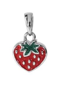 Kettenanh&auml;nger OSTSEE-SCHMUCK "OSTSEE-SCHMUCK Anh&auml;nger Erdbeere Anh&auml;nger Erdbeere", wei&szlig;, Schmuckanh&auml;nger, Damen, 14 x 8mm, Silber 925 (Sterlingsilber), 0,7 g, Kettenanh&auml;nger