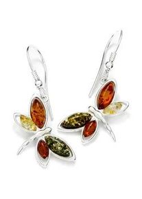 Paar Ohrh&auml;nger OSTSEE-SCHMUCK "OSTSEE-SCHMUCK Ohrh&auml;nger Schmetterling Ohrh&auml;nger Schmetterling", wei&szlig;, Ohrringe, Damen, 38 x 18mm, Silber 925 (Sterlingsilber)