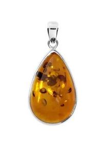 Kettenanh&auml;nger OSTSEE-SCHMUCK "OSTSEE-SCHMUCK Anh&auml;nger Classic Tropfen 21 x 14 mm", wei&szlig;, Schmuckanh&auml;nger, Damen, 32 x 14mm, Silber 925 (Sterlingsilber), 2,7 g, Kettenanh&auml;nger