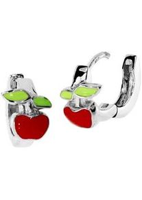 Paar Creolen OSTSEE-SCHMUCK "OSTSEE-SCHMUCK Creole Apfel Creole Apfel", wei&szlig;, Ohrringe, Damen, 13 x 7mm, Silber 925 (Sterlingsilber)