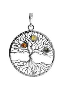 Kettenanh&auml;nger OSTSEE-SCHMUCK "OSTSEE-SCHMUCK Anh&auml;nger Lebensbaum Anh&auml;nger Lebensbaum", wei&szlig;, Schmuckanh&auml;nger, Damen, 42x22mm, Silber 925 (Sterlingsilber), 4,1 g, Kettenanh&auml;nger