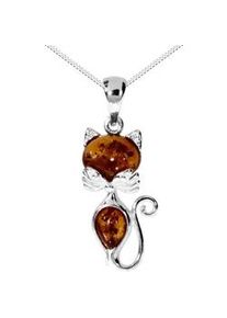 Kette mit Anh&auml;nger OSTSEE-SCHMUCK "OSTSEE-SCHMUCK Kette mit Anh&auml;nger Katze Kette mit Anh&auml;nger Katze" Gr. 42, silber, Halsketten, Damen, 42cm, Silber 925 (Sterlingsilber), L: 42