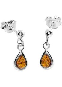 Paar Ohrh&auml;nger OSTSEE-SCHMUCK "OSTSEE-SCHMUCK Ohrh&auml;nger Classic 6 x 4 mm", wei&szlig;, Ohrringe, Damen, 16 x 6mm, Silber 925 (Sterlingsilber)