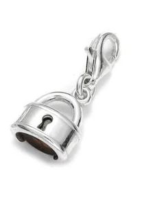 Kettenanh&auml;nger OSTSEE-SCHMUCK "OSTSEE-SCHMUCK Charm-Einh&auml;nger Schloss Charm-Einh&auml;nger Schloss", wei&szlig;, Schmuckanh&auml;nger, Damen, 21 x 10mm, Silber 925 (Sterlingsilber), 1,7 g, Kettenanh&auml;nger