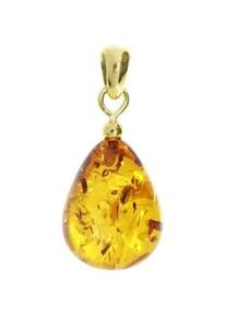 Kettenanh&auml;nger OSTSEE-SCHMUCK "OSTSEE-SCHMUCK Anh&auml;nger Tropfen ca. 20 mm lang - Gold 585/000", gelb, Schmuckanh&auml;nger, Damen, 30 x 12mm, Bernstein, 2,4 g, Kettenanh&auml;nger