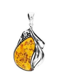 Kettenanh&auml;nger OSTSEE-SCHMUCK "OSTSEE-SCHMUCK Anh&auml;nger Janne Anh&auml;nger Janne", wei&szlig;, Schmuckanh&auml;nger, Damen, 49 x 27mm, Silber 925 (Sterlingsilber), 7,9 g, Kettenanh&auml;nger