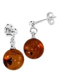 Paar Ohrh&auml;nger OSTSEE-SCHMUCK "OSTSEE-SCHMUCK Ohrh&auml;nger Kugel 9 mm Ohrh&auml;nger Kugel 9 mm", wei&szlig;, Ohrringe, Damen, 18x9mm, Silber 925 (Sterlingsilber)