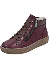 Schn&uuml;rstiefelette Remonte "Remonte Sneaker Glattleder", Damen, Gr. 41, rot (weinrot), Glattleder, Schuhe Schn&uuml;rstiefelette