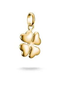 Charm-Einh&auml;nger Thomas Sabo "Charm Gl&uuml;cksklee 3D - Connect", gold (gelbgoldfarben), Charms, Damen, Silber 925 (recycelt)