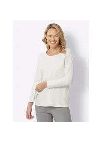 Langarmshirt Classic Basics "Langarm-Shirt", Damen, Gr. 48, beige (ecru), 100% Baumwolle, unifarben, Rundhals, Shirts Langarmshirt