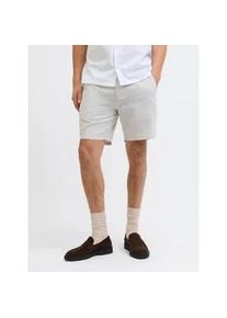 Jack & Jones Chinoshorts JACK & JONES "JPSTACE SUMMER SHORT SRT SN", Herren, Gr. XXL, N-Gr, crockery detail:melange, Web, Obermaterial: 74% Baumwolle, 26% Leinen, meliert, regular fit kniefrei, Hosen Chinoshorts, mit praktischen Taschen