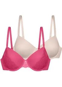 B&uuml;gel-BH Dorina, Damen, Gr. 80, Cup F, beige (pink, beige), Obermaterial: 60% Polyamid, 31% Polyester, 9% Elasthan, unifarben, BHs B&uuml;gel-BH, Curves mit gepolsterten Cups