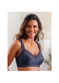 Entlastungs-BH, Damen, Gr. 105, Cup C, blau (marine), 61% Baumwolle, 24% Polyamid, 12% Elasthan, 3% Polyester, BHs Entlastungs-BH