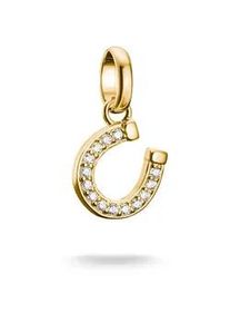 Charm-Einh&auml;nger Thomas Sabo "Charm Hufeisen-Design vergoldet - Connect", gold (gelbgoldfarben, kristallwei&szlig;, kristallwei&szlig;), Charms, Damen, Silber 925 (recycelt), mit Zirkonia (synth.)