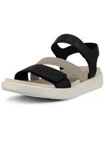 Plateausandale Ecco "Ecco FLOWT W", Damen, Gr. 36, schwarz (schwarz, grau), Leder, Schuhe, Sommerschuh, Klettschuh, Urlaubsandale, Sandalette mit Plateau
