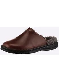 Pantoffel, Herren, Gr. 41, rot (rotbraun), Glattleder, Basic, Schuhe