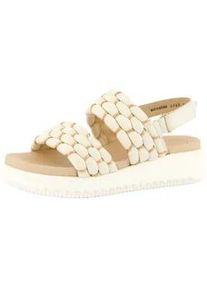 Plateausandaletten Paul Green "Paul Green Sandalen Lederimitat", Damen, Gr. 38,5, beige (cream), Lederimitat, Schuhe