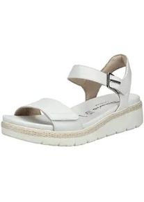 Riemchensandale Tamaris "Tamaris Sandalen Leder", Damen, Gr. 40, wei&szlig;, Leder, Schuhe Riemchensandale