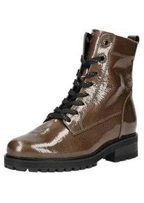 Schn&uuml;rstiefelette Gabor COMFORT "Gabor Comfort Stiefelette Leder", Damen, Gr. 37,5, braun (braun lack), Leder, Schuhe Schn&uuml;rstiefelette