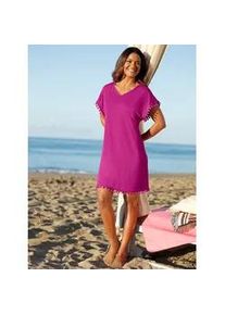 Tunikakleid feel good "Tunika", Damen, Gr. 44/46, Normalgr&ouml;&szlig;en, pink (magenta), 95% Viskose, 5% Elasthan, unifarben, kurz, V-Ausschnitt, Kleider