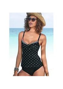 B&uuml;gel-Tankini-Top Lascana "Kimer", Damen, Gr. 44, Cup E, schwarz (schwarz, bedruckt), Polyamid, bedruckt, gemustert, Bikini-Oberteile, mit modernem Print
