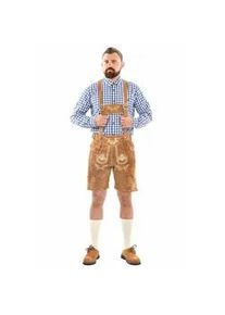 Trachtenlederhose Alessandro Salvarini "ASFerdl", Herren, Gr. Gr. 56, Normalgr&ouml;&szlig;en, hellbraun, 100% Rindsleder, Hosen, Lederhose in Trachtenstil in kurzer Schnittform aus Echtleder