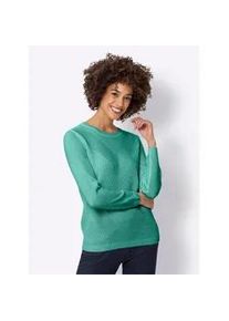 Strickpullover Classic Basics "Langarm-Pullover", Damen, Gr. 38, gr&uuml;n (smaragd), 100% Polyacryl, unifarben, Pullover Strickpullover
