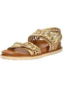 Riemchensandale Inuovo "Inuovo Sandalen Leder", Damen, Gr. 38, gold, Leder, Schuhe Riemchensandale