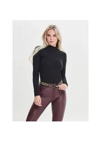 Jacqueline de Yong Stehkragenshirt JDY "JDYAVA NEW TURTLENECK TOP JRS NOOS", Damen, Gr. L, schwarz, Jersey, Obermaterial: 95% Baumwolle, 5% Elasthan, unifarben, sehr figurbetont normal, hoch geschlossener Ausschnitt, Shirts Stehkragenshirt
