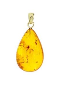 Kettenanh&auml;nger OSTSEE-SCHMUCK "OSTSEE-SCHMUCK Anh&auml;nger Klassisch 30 mm - Gold 333/000", gelb, Schmuckanh&auml;nger, Damen, 32 x 17mm, Bernstein, 2,8 g, Kettenanh&auml;nger