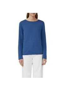 Langarmshirt s.Oliver, Damen, Gr. 44, dusty indigo, Strick, Obermaterial: 50% Baumwolle, 50% Viskose, unifarben, regular fit taillenbedeckt, Rundhals, gerader Abschluss, Shirts Langarmshirt, mit Rollkanten