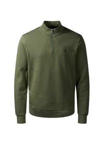 Rundhalspullover MCS "MCS sweatshirt with half-zip MCClement", Herren, Gr. L, beetle, Obermaterial: 100% Baumwolle, Pullover Rundhalspullover