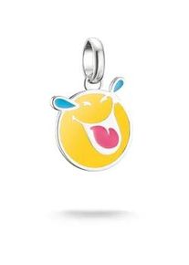 Charm-Einh&auml;nger Thomas Sabo "SMILEYWORLDLaughing Charm - Connect", silber (silberfarben, gelb, pink, blau), Charms, Damen, Silber 925 (recycelt)