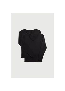 Langarmshirt YSABEL MORA "BASIC COLLECTION COTTON WITH LACE", Damen, Gr. L, schwarz, Single Jersey, Obermaterial: 95% Baumwolle, 5% Elasthan, figurbetont h&uuml;ftlang, Rundhals, Spitzenkante, Shirts Langarmshirt, das perfekte Basic-Longsleeve f&uuml;r jeden Tag
