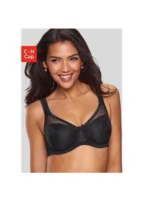 Minimizer-BH Nuance, Damen, Gr. 80, Cup F, schwarz, Spitze, Obermaterial: 79% Polyamid, 15% Polyester, 6% Elasthan, BHs Minimizer-BH, mit unterlegter Jacquardspitze, Dessous