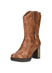 High-Heel-Stiefel Mustang SHOES "Mustang Shoes Stiefel Lederimitat", Damen, Gr. 37, braun, Lederimitat, Schuhe