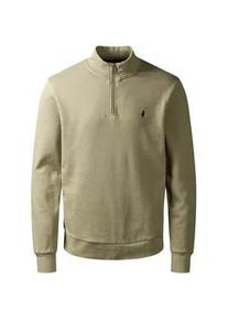 Rundhalspullover MCS "MCS sweatshirt with half-zip MCClement", Herren, Gr. XL, laurel oak, Obermaterial: 100% Baumwolle, Pullover Rundhalspullover