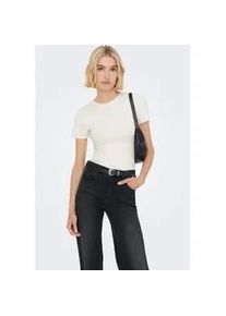 Kurzarmshirt Only "ONLARNHEM S/S RHINESTONE TOP JRS", Damen, Gr. XS, silber (cloud dancer detail:silber rhinestones), Jersey, Obermaterial: 95% Viskose, 5% Elasthan, unifarben, Rundhals, Shirts