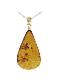 Kette mit Anh&auml;nger OSTSEE-SCHMUCK "OSTSEE-SCHMUCK Kette mit Anh&auml;nger Tropfen ca. 42 mm lang" Gr. 60, gold, Halsketten, Damen, 60cm, Silber 925 (Sterlingsilber), L: 42