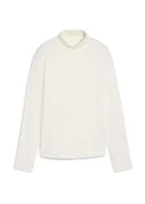 Trainingsshirt Puma "Charlotte Modalon Langarm-Golftop Damen", Damen, Gr. XL, wei&szlig; (warm wei&szlig;), Obermaterial: 5% Elasthan, 57% Baumwolle, 38% Modal, clean, regular fit, Rundhals, Shirts